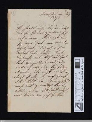 An Neuffer - Cod.poet.et.phil.fol.63,IV,3a,31 : [Brief, August 1798]; [StA 6 BR 163]
