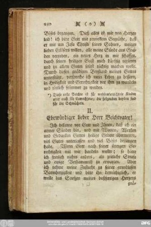 II. Ehrwürdiger lieber Herr Beichtvater!