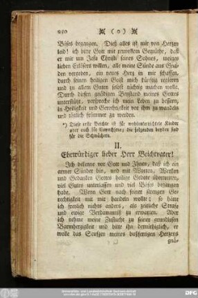 II. Ehrwürdiger lieber Herr Beichtvater!