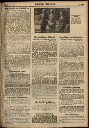 Zweite Ausgabe vom Montag, den 30. Juli 1934.