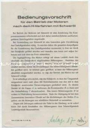 Bedienungsanleitung für Motoren mit Schwerölbetrieb