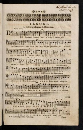 1-7, I. Vesperae solennes de Dominica
