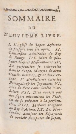 Sommaire du neuvieme livre