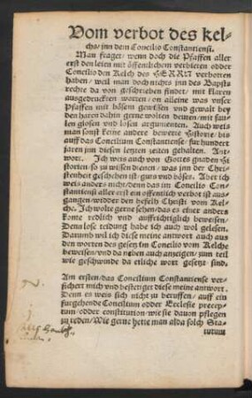 Vom verbot des kelchs/ inn dem Concilio Constantiensi.
