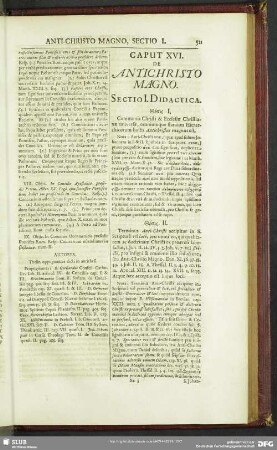 Caput XVI. De AntiChristo Magno
