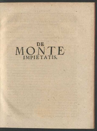 De Monte Impietatis.
