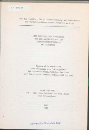 Der Einfluß der Korngröße und der Ladungsdichte auf Ionenaustauschprozesse bei Glimmern