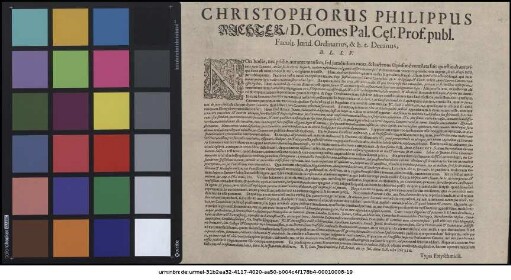 Christophorus Philippus Richter/ D. Comes Pal. C¸es. Prof. publ. Facult. Jurid. Ordinarius, & h. t. Decanus, B. L. S. P.