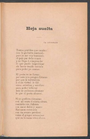 Hoja suelta : Un aficionado