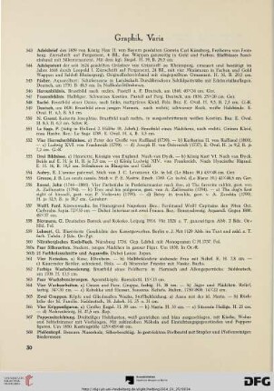 Graphik, Varia (Nr. 543-579)