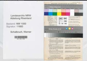 Entnazifizierung Werner Schalbruch, geb. 05.09.1903 (Wirtschaftsberater)