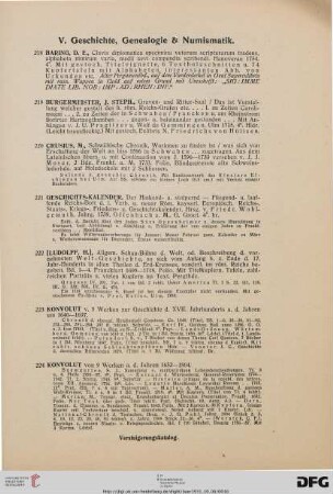 Geschichte, Genealogie & Numismatik (Nr. 218-237)