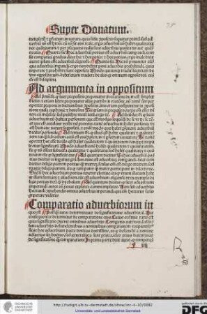 Postquam autor determinavit de significatione adverbiorum hic consequenter determinat de comparatione eius