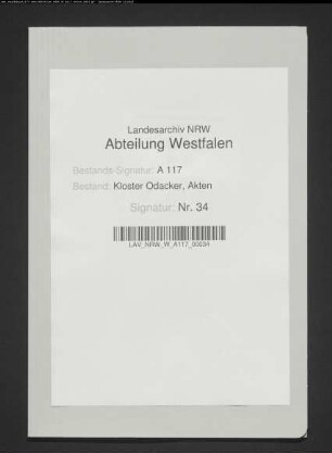Henrich Hapelmann überläßt Kloster Odacker 1/2 Morgen Land.
