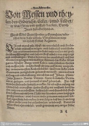 Jacob Röbel Stadtschreiber zu Oppenheim/wünschet dem Leser vil theils/Und gemeinem nutze ein ehrlich/fridlich Regiment.