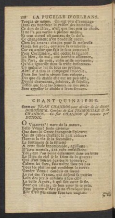 Chant Quinzieme