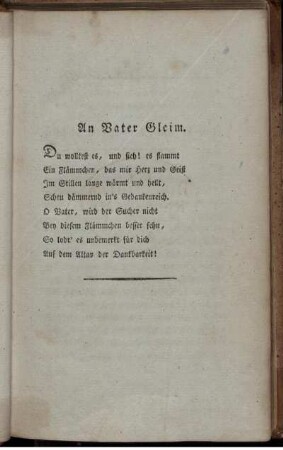 An Vater Gleim