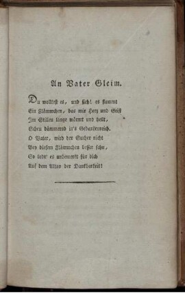 An Vater Gleim