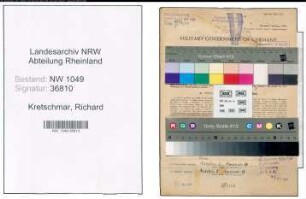 Entnazifizierung Richard Kretschmar , geb. 04.01.1916 (Bahninspektor)
