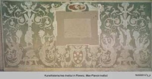 Serie von Sgraffiti mit Groteskendekoration, Jagdszenen und Wappen der Medici und Lorena