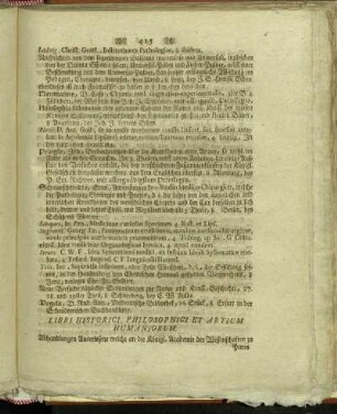 Libri Historici, Philosophici Et Artium Humaniorum.