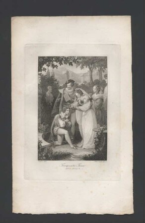 "Torquato Tasso, Act I, Scene 3" Tasso wird von den Frauen bekränzt