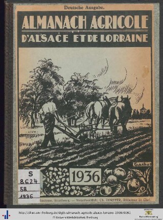 58. Jahrgang: Almanach agricole d’Alsace et de Lorraine
