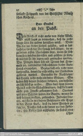 Das Orakel an den Pabst