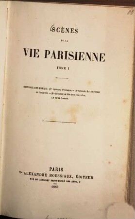 Oeuvres complètes de H. de Balzac. 9, La comédie humaine; 1: Etudes de moeurs; 3: Scènes de la vie parisienne; 1