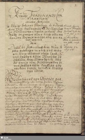 Königs Ferdinandi Confirmation etlicher Articulen
