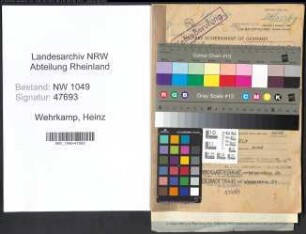 Entnazifizierung Heinz Wehrkamp , geb. 09.12.1910 (Lehrer)