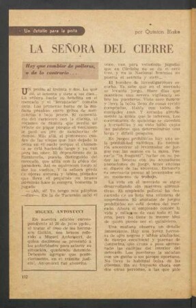 La señora del cierre : Un detalle para la pista