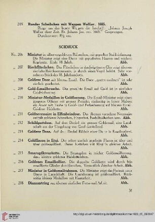Schmuck, Diverses (Nr. 206-238)