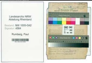 Entnazifizierung Paul Rumberg , geb. 09.06.1917 (Ingenieur)