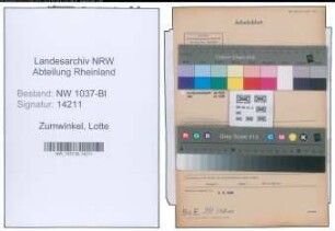 Entnazifizierung Lotte Zumwinkel , geb. 25.06.1904 (Textillehrling)