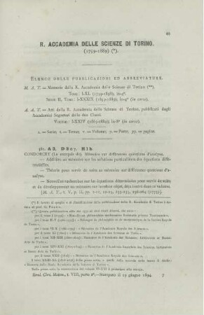 R. Accademia delle scienze di torina.