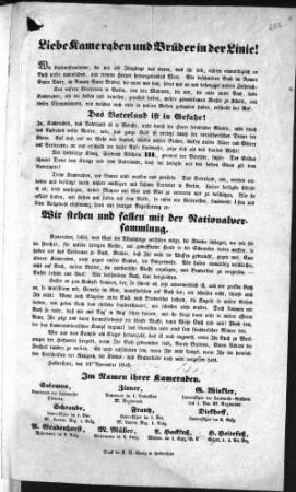 Liebe Kameraden und Brüder in der Linie. (Sammlung Friedlaender)