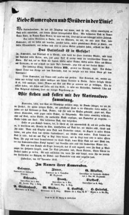 Liebe Kameraden und Brüder in der Linie. (Sammlung Friedlaender)