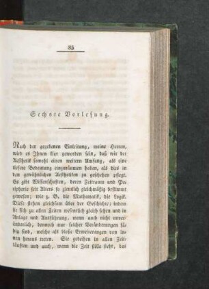 Sechste Vorlesung