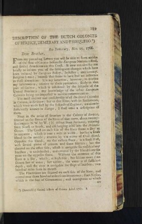 Description of the Dutch Colonies of Berbice, Demerary and Essequebo.