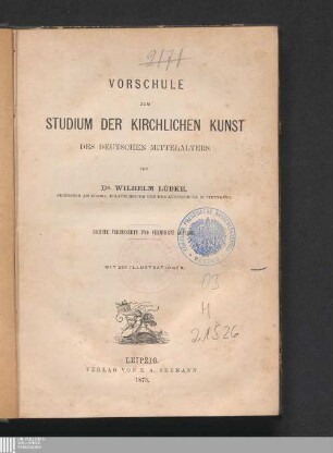 Vorschule zum Studium der kirchlichen Kunst des deutschen Mittelalters