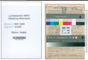 Entnazifizierung Walter Blohm , geb. 26.07.1906 (Handelsvertreter)