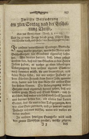 Zwölfte Betrachtung am 3ten Sontag nach der Erscheinung Christi, [...]