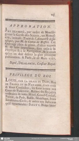 Privilege du Roi