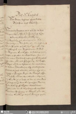 Das 3te Capitel. Von denen beyden Aemtern Budißin und Görlitz