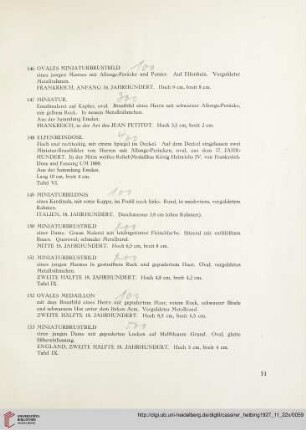 IV. Miniaturen (Nr. 146-168)