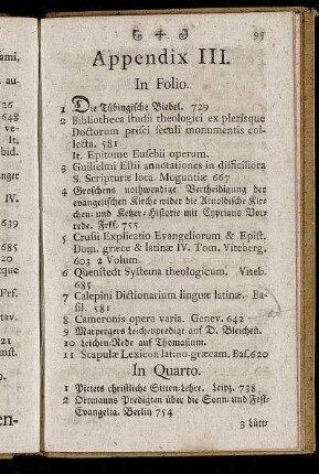 Appendix III [In Folio - In Quarto - In Octavo - In Duodecimo]