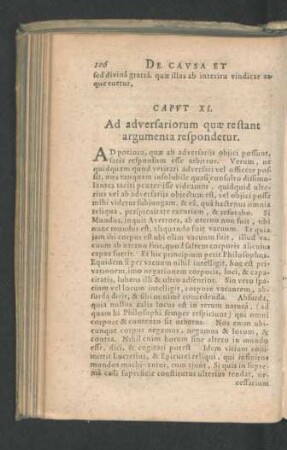 Caput XI. Ad adversarirorum quae restant argumenta respondetur.