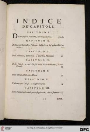 Indice de'Capitoli