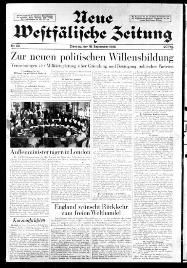 Titelseite einer Zeitung